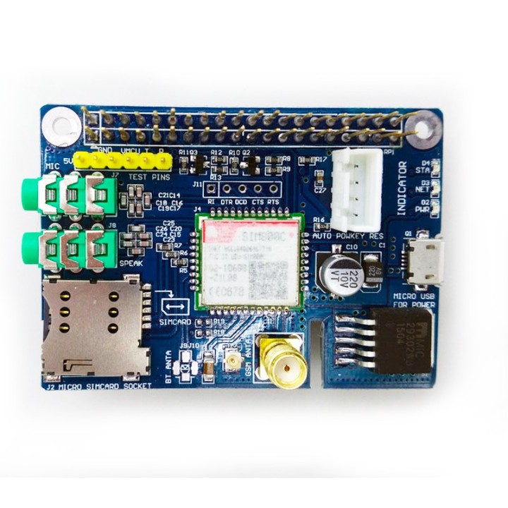 Плата расширения SIM800C GSM/GPRS для Raspberry Pi