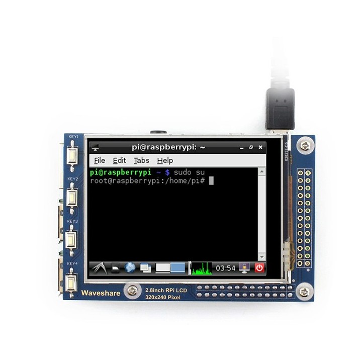 2.8" дисплей сенсорный Waveshare для Raspberry Pi