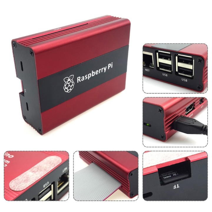 Металлический корпус Eleduino для Raspberry Pi wine red