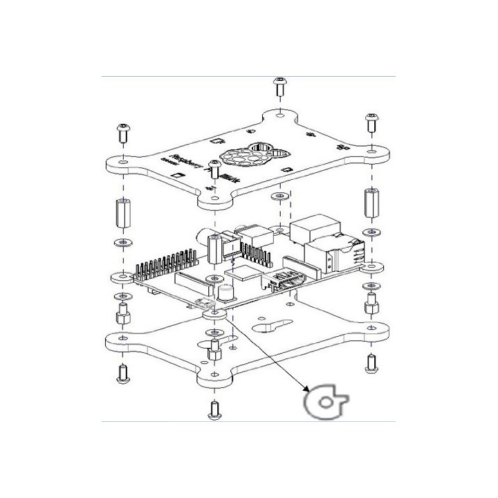 Акриловый корпус для Raspberry Pi со стойками