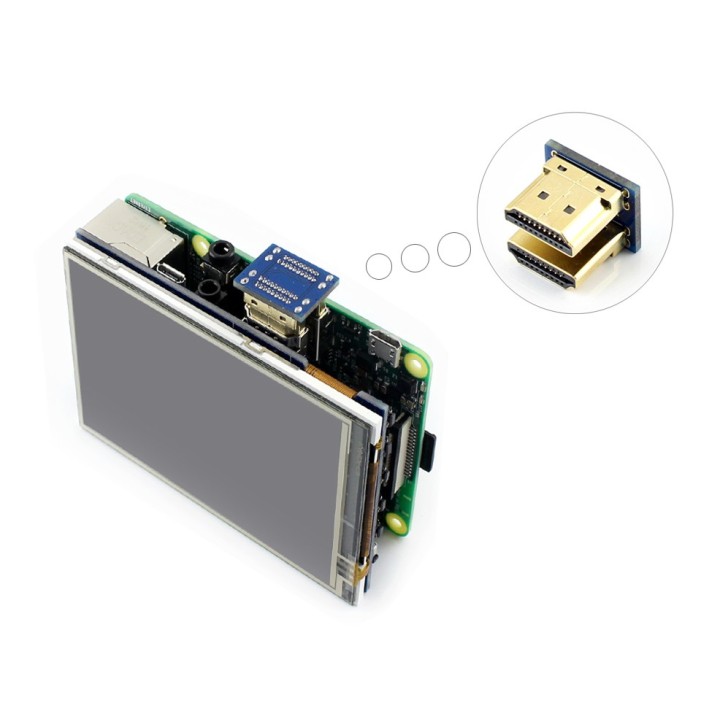 3.5" HDMI IPS дисплей сенсорный Waveshare для RPi