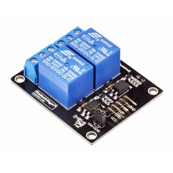 2-канальный модуль реле 5V RobotDyn