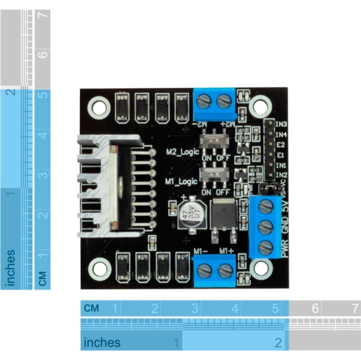 Модуль управления двигателем 2x2A L298N RobotDyn