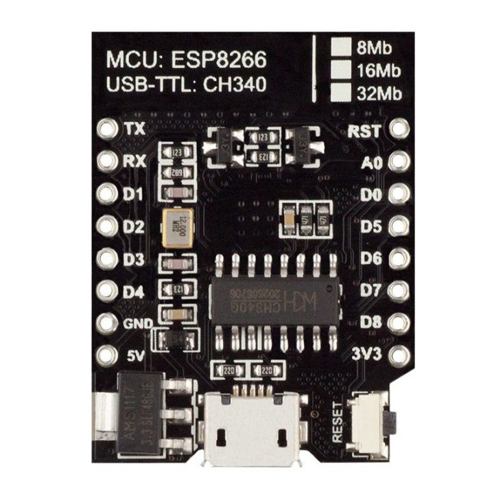 WIFI D1 MINI ESP8266 CH340G, 32Mb RobotDyn