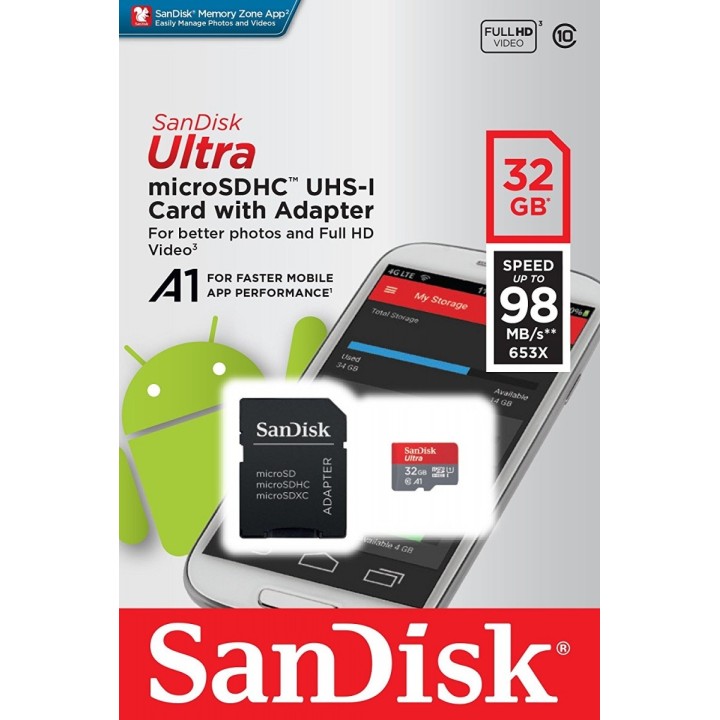 Карта памяти SanDisk 8/16/32GB 10 class