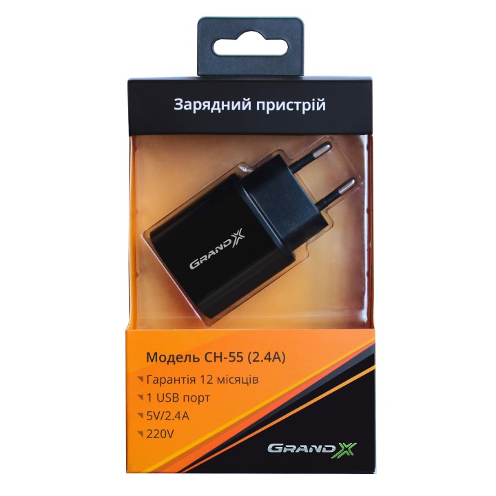 Блок питания Grand-X 5V 2.4A USB