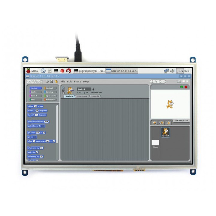 10.1" дисплей сенсорный Waveshare 1024x600