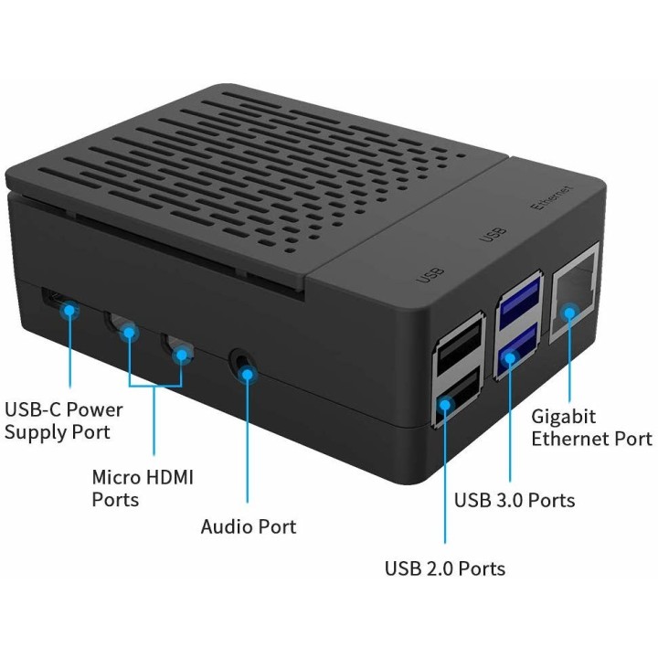 Корпус для Raspberry Pi 4 с охлаждением 52pi black