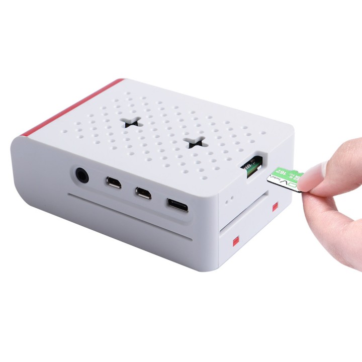Корпус для RPi 4 с охлаждением (white+red)