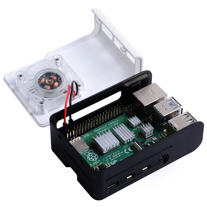 Корпус для RPi 4 с охлаждением (white+black)
