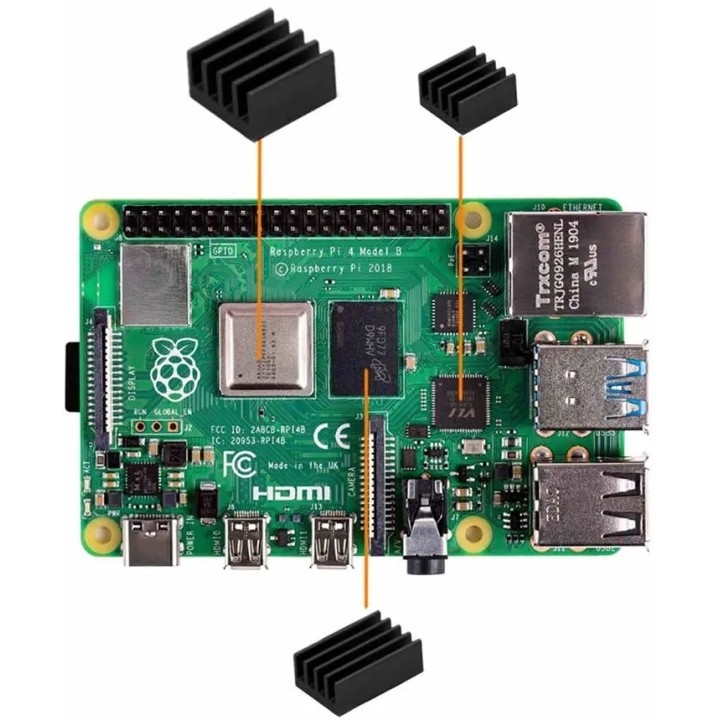 Комплект радиаторов для Raspberry Pi 4