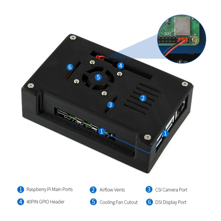 4.3' Дисплей сенсорный с корпусом WaveShare для Raspberry Pi