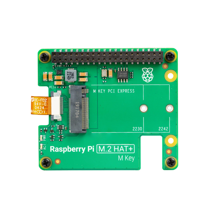 Raspberry Pi M.2 HAT+ вигляд зверху