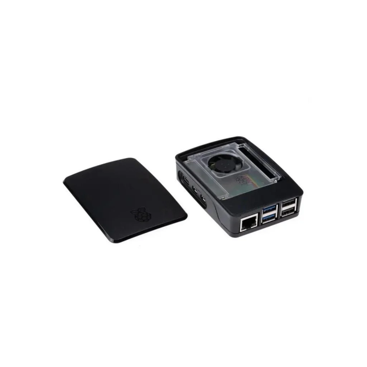 Офіційний корпус Raspberry Pi 5 SC1160 — чорно-сірий корпус і знята кришка