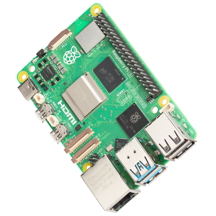 Плата Raspberry Pi 5 Model B з роз'ємами