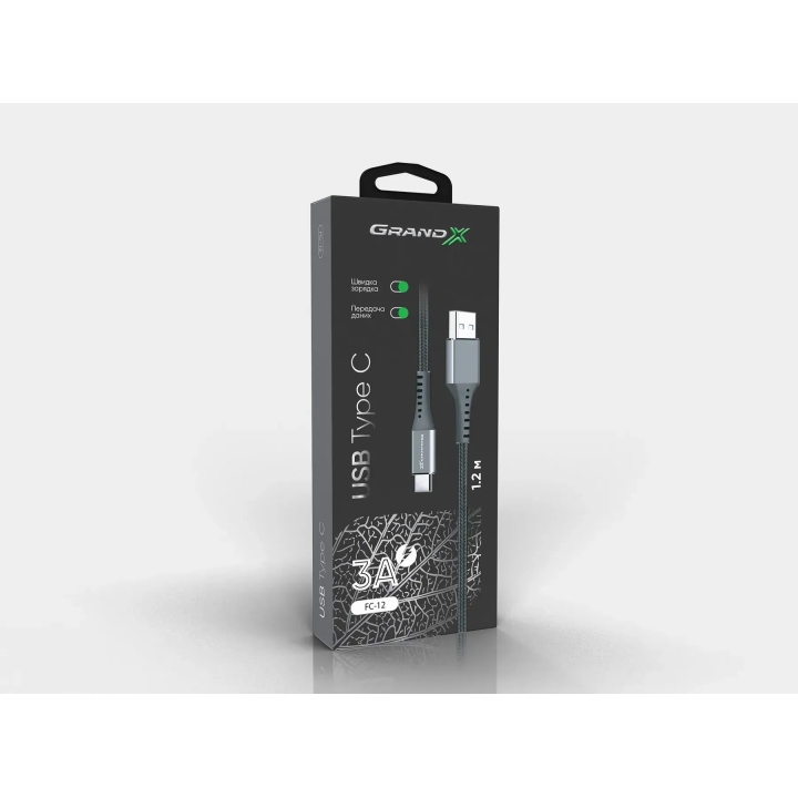 Лицьова сторона упаковки кабелю Grand-X FC-12