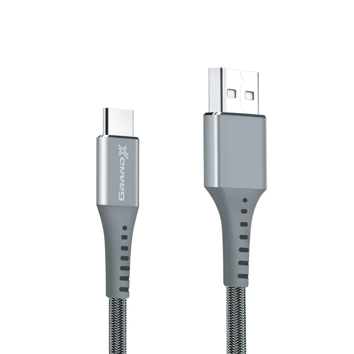 Роз'єми USB-A та USB-C кабелю Grand-X FC-12, сірий