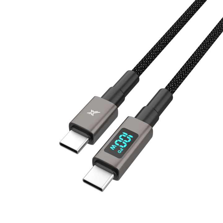 Конектори USB-C кабелю Grand-X CC-08D з дисплеєм потужності