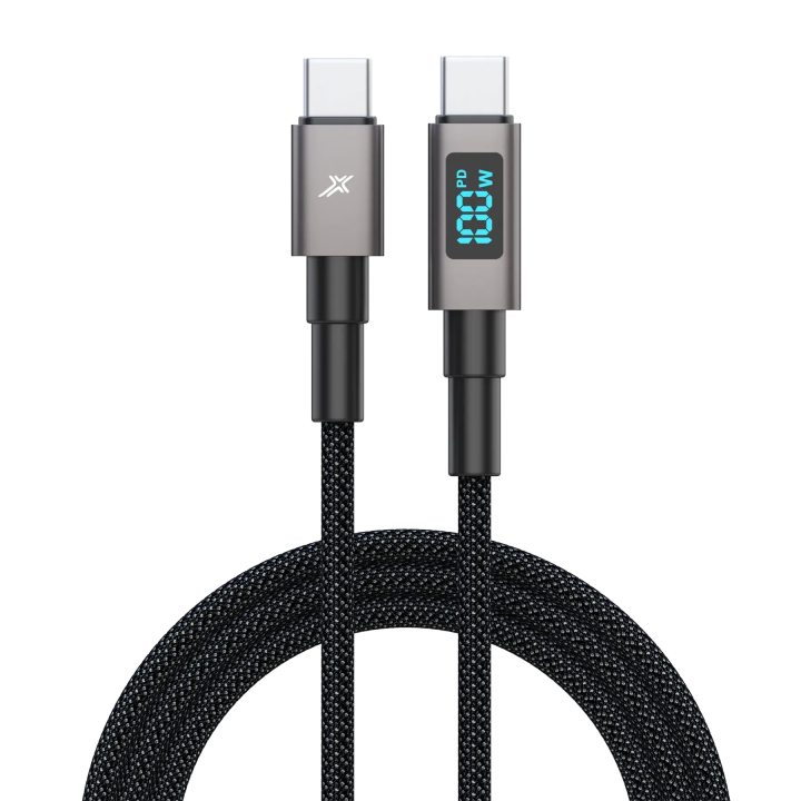 Кабель Grand-X CC-08D USB-C/USB-C у нейлоновому обплетенні