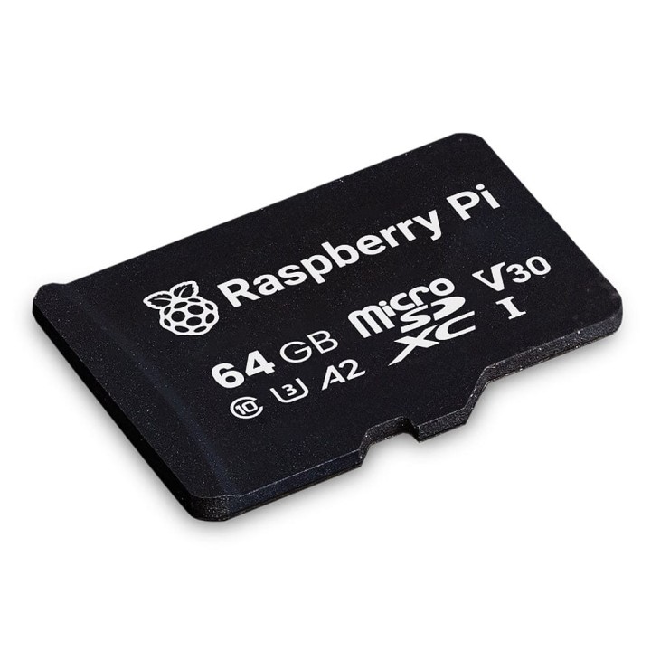Карта пам’яті Raspberry Pi microSDXC 64 ГБ A2, вигляд під кутом