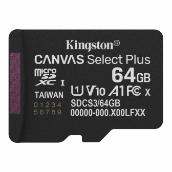 Карта пам’яті Kingston Canvas Select Plus Gen3 microSDXC 64 ГБ - вигляд спереду