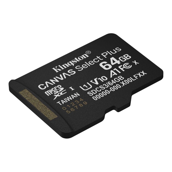 Карта пам’яті Kingston Canvas Select Plus Gen3 microSDXC 64 ГБ - вигляд під кутом