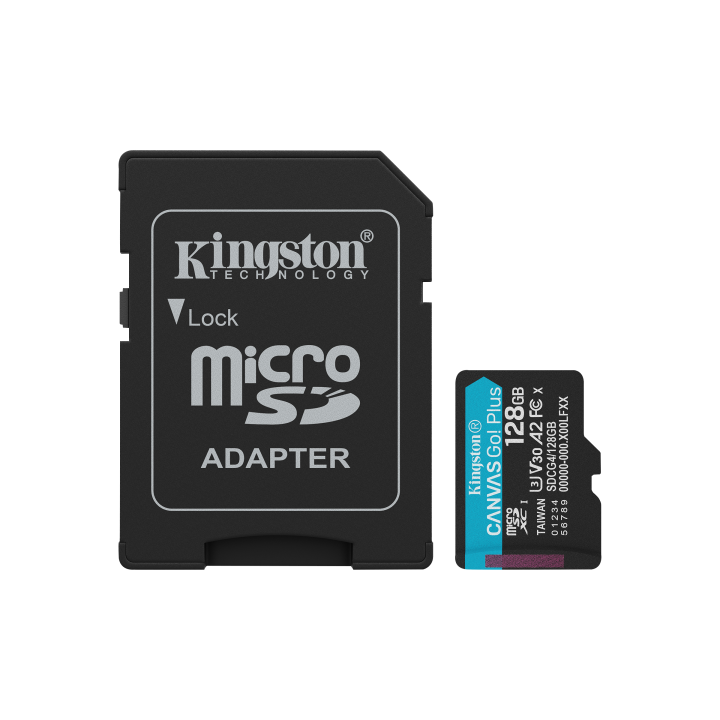 Kingston Canvas Go! Plus Gen4 128 ГБ з SD-адаптером - вигляд зверху