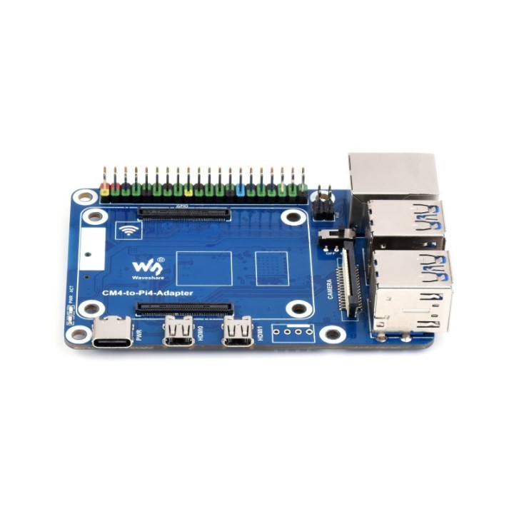 Waveshare CM4-to-Pi4-Adapter - вигляд спереду під кутом