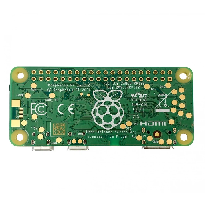 Raspberry Pi Zero 2 W - зворотний бік плати