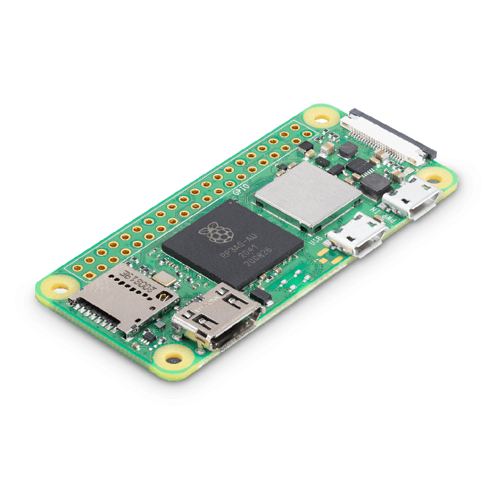 Raspberry Pi Zero 2 W без припаяного GPIO - загальний вигляд під кутом
