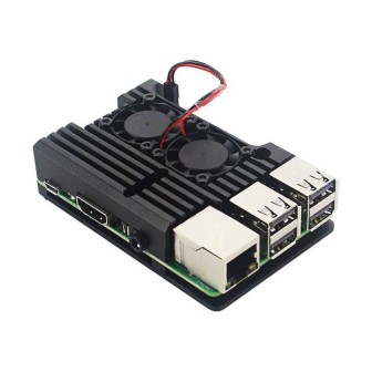 Алюмінієвий корпус з двома вентиляторами на Raspberry Pi 3