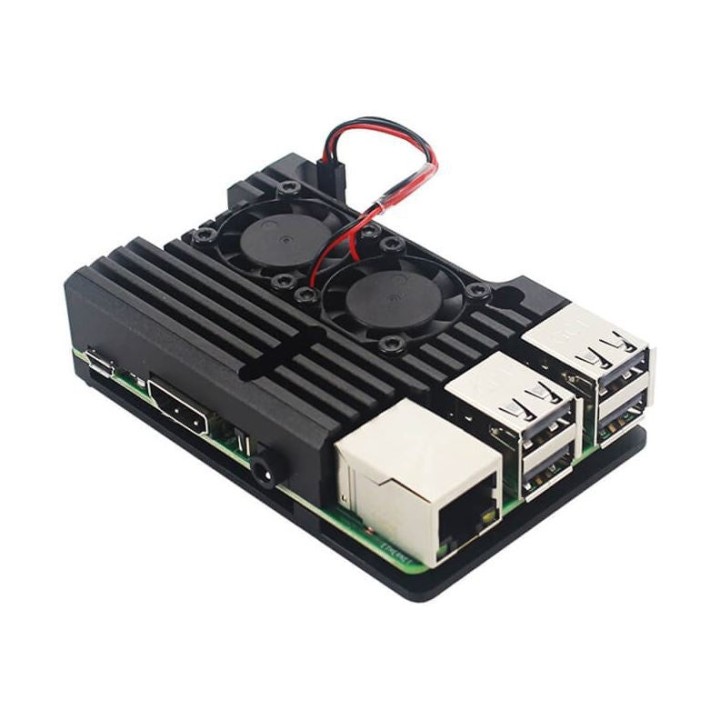 Алюмінієвий корпус з двома вентиляторами на Raspberry Pi 3