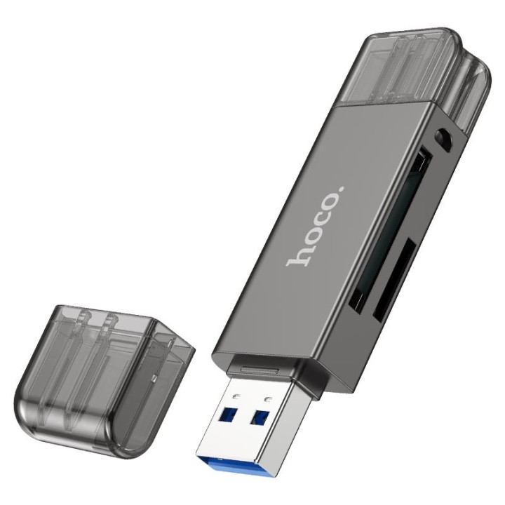 HOCO HB39 з відкритим роз'ємом USB-A та слотами для карт пам'яті