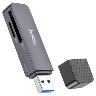 Кардрідер HOCO HB45 Spirit Metal Gray зі слотами SD та microSD