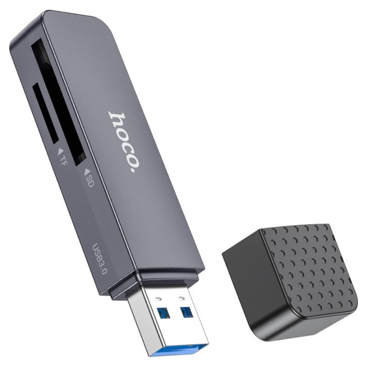 Кардрідер HOCO HB45 Spirit Metal Gray зі слотами SD та microSD