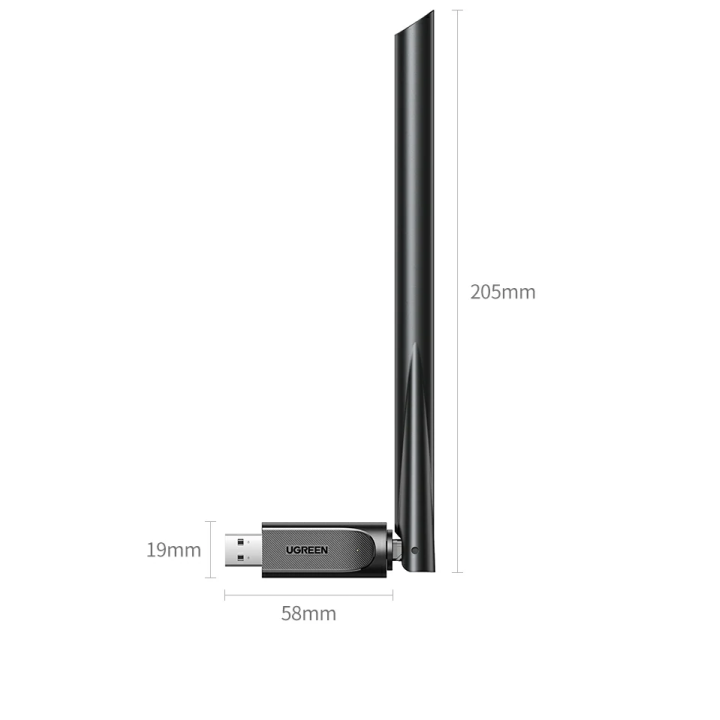 Розміри USB Wi-Fi-адаптера UGREEN CM496
