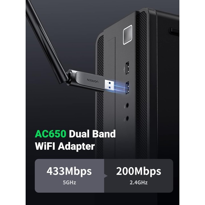 UGREEN CM496 із підтримкою двох діапазонів Wi-Fi, підключений до настільного ПК