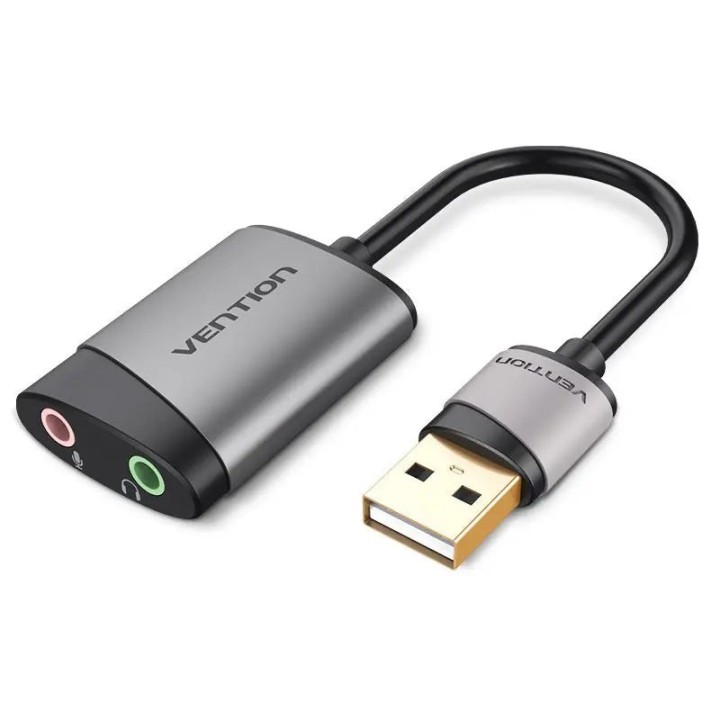 Зовнішня звукова карта Vention CDKHB з USB-A та роз’ємами 3,5 мм