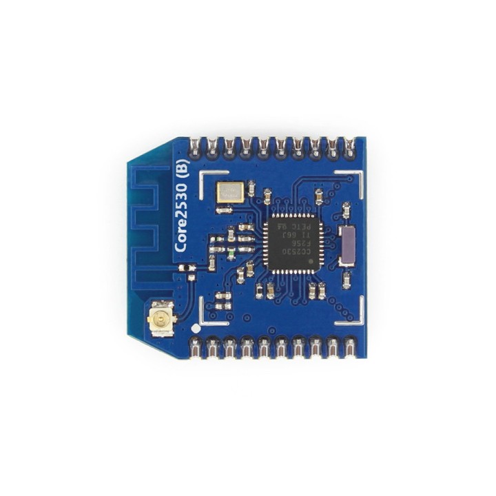 Core2530 (B) Waveshare - вигляд зверху, CC2530, PCB-антена та роз’єм IPEX