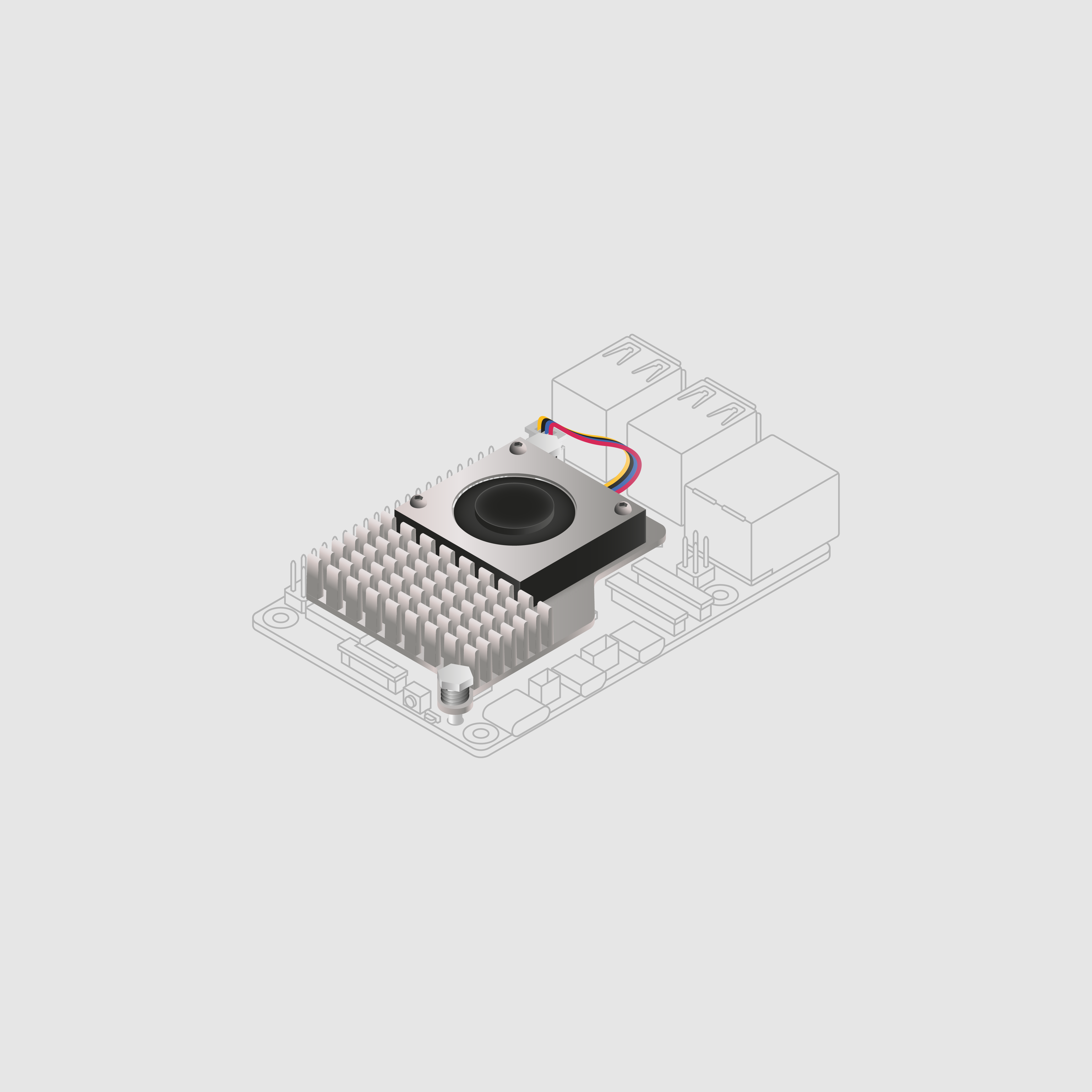 Встановлення Raspberry Pi Active Cooler перед монтажем AI HAT+ 2